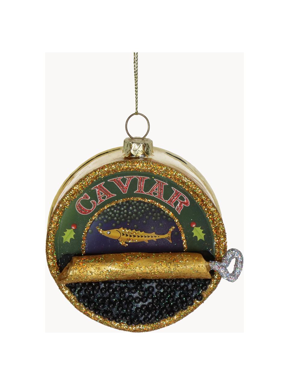 Décoration de sapin de Noël Caviar, Verre, Multicolore, Ø 9 cm, haut. 4 cm