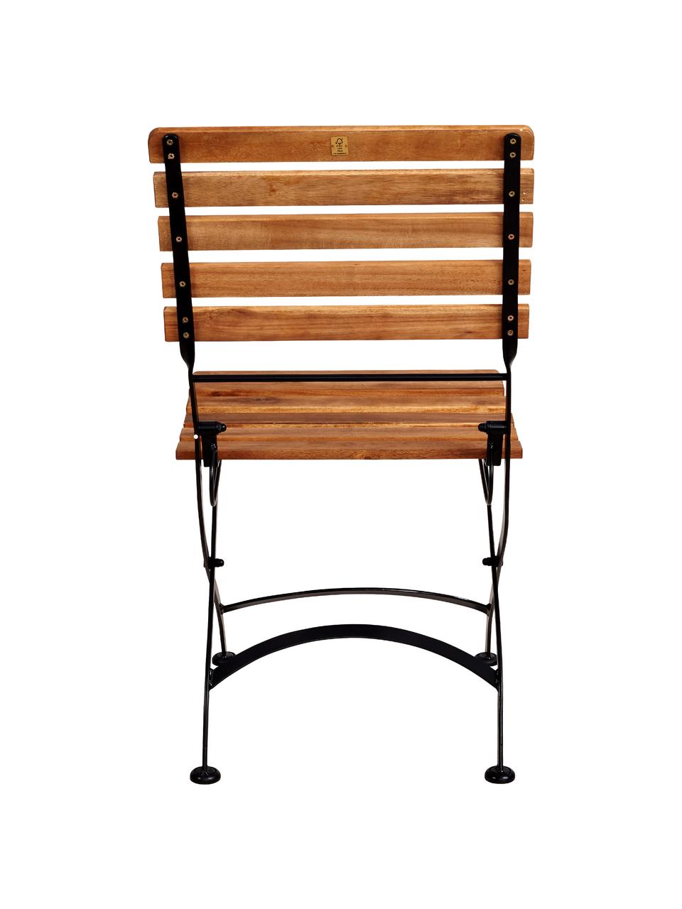 Skládací židle Parklife, 2 ks, Černá, akátové dřevo