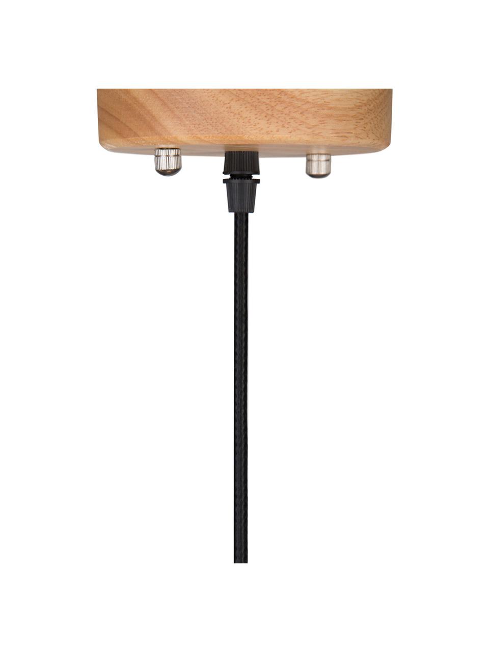 Lámpara de techo pequeña de madera Wera, Pantalla: madera, Cable: plástico, Madera, negro, Ø 25 x Al 17 cm