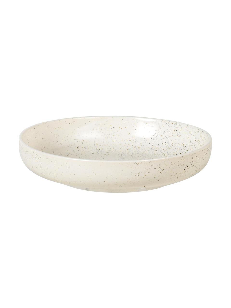 Bols rustiques artisanaux Nordic Vanilla, Ø 22 cm, 4 pièces, Grès cérame, Blanc crème, moucheté, Ø 22 x haut. 5 cm