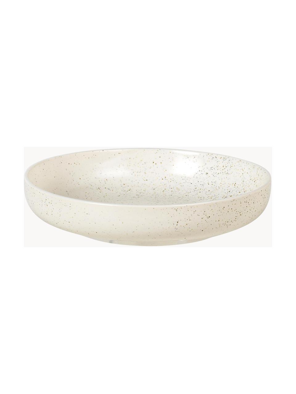 Bols rustiques artisanaux Nordic Vanilla, Ø 22 cm, 4 pièces, Grès cérame, Blanc crème, moucheté, Ø 22 x haut. 5 cm