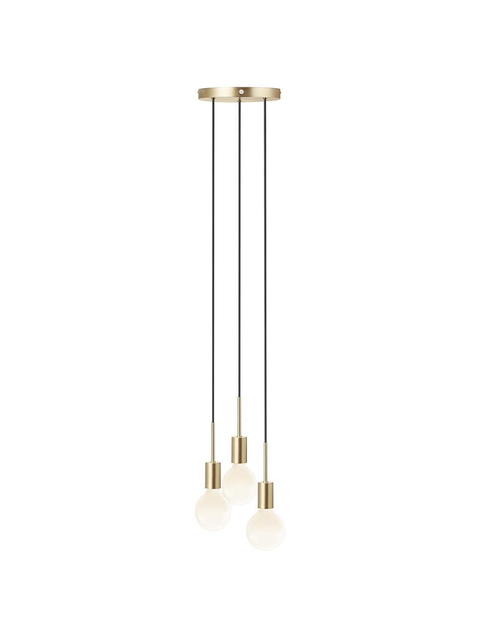 Kleine cluster hanglamp Paco, Fitting: metaal, Baldakijn: metaal, Messingkleurig, Ø 18 x H 17 cm