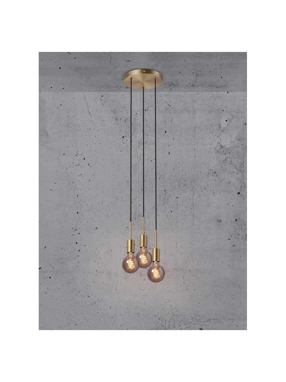 Petite suspension ampoules nues Paco, Couleur laitonnée, Ø 18 x haut. 17 cm