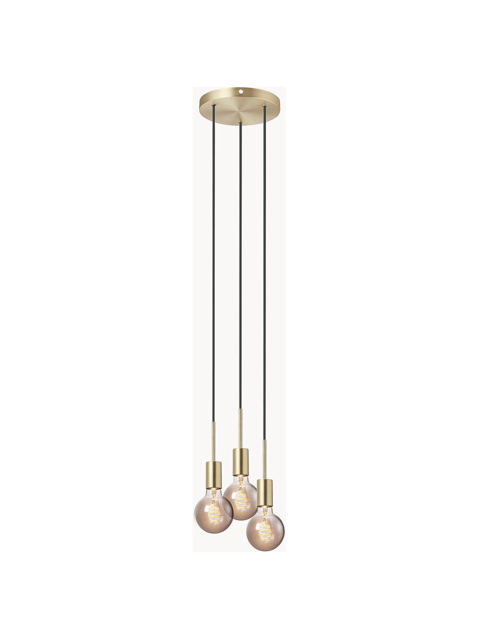 Petite suspension ampoules nues Paco, Couleur laitonnée, Ø 18 x haut. 17 cm