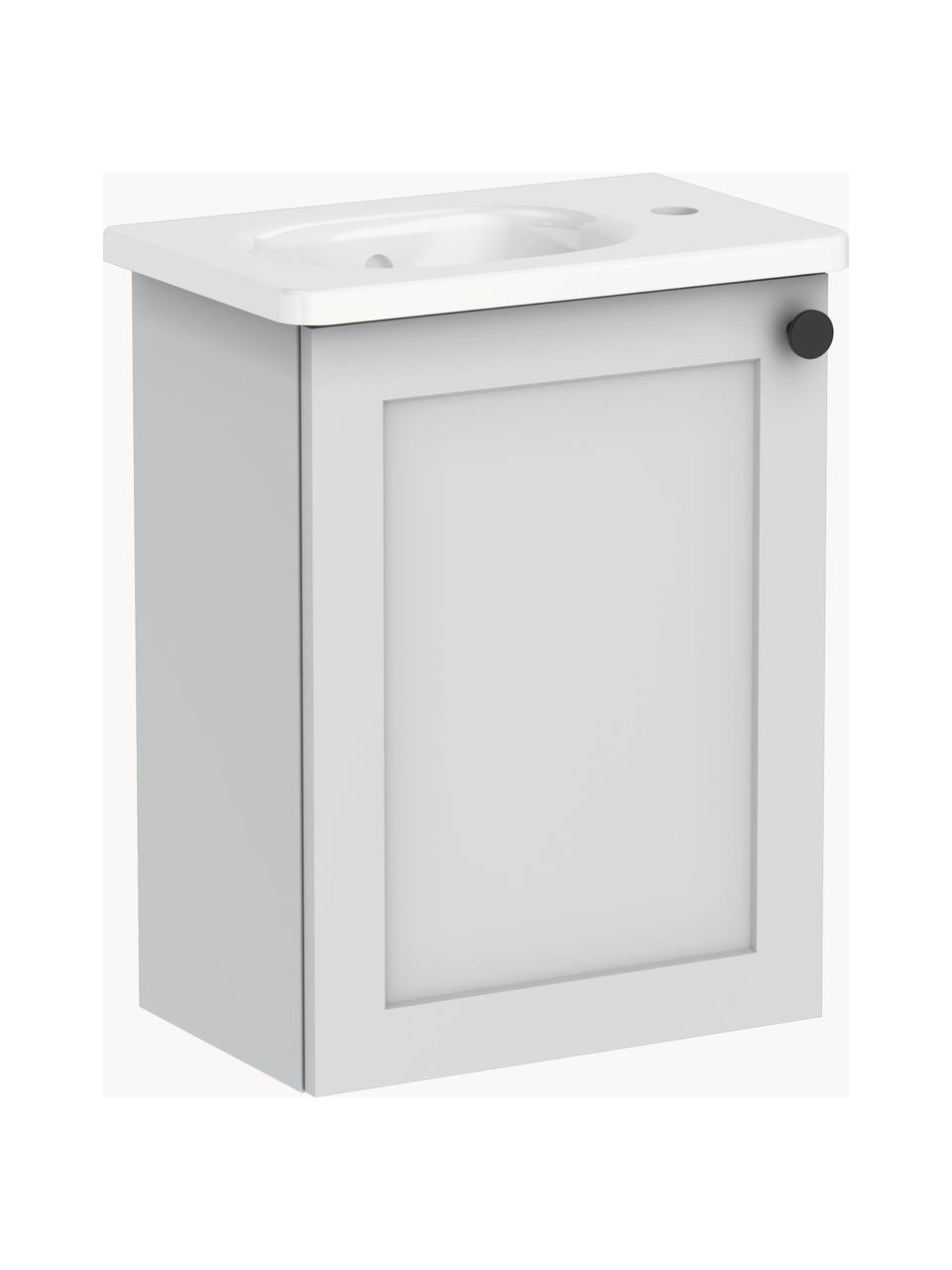 Lavabo con armadietto Rafaella, larg. 45 cm, Maniglie: alluminio rivestito, Grigio chiaro, Larg. 45 x Alt. 58 cm