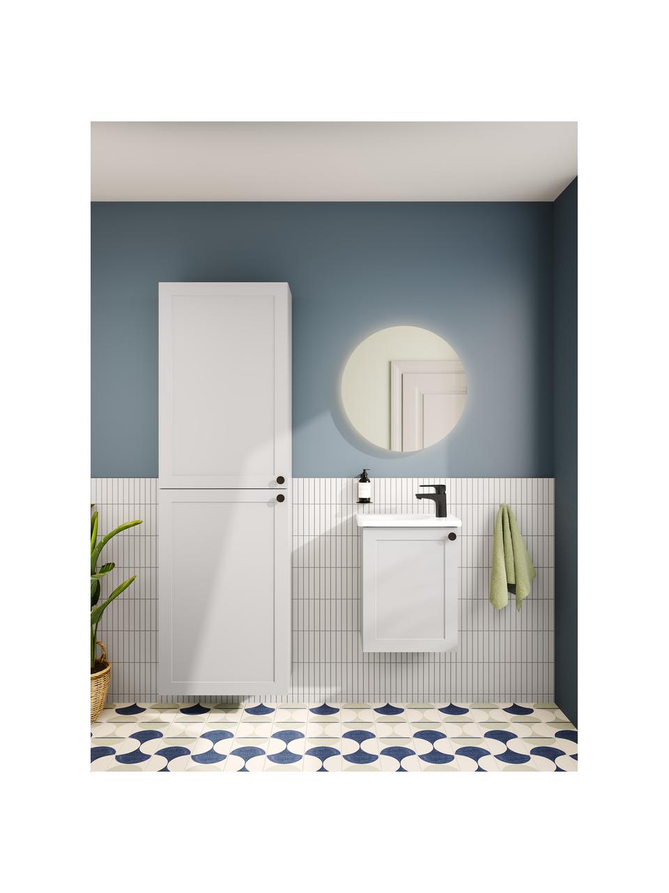 Lavabo con mobiletto Rafaella, larg. 45 cm, sinistra, Maniglie: metallo rivestito, Grigio chiaro, Larg. 45 x Alt. 58 cm