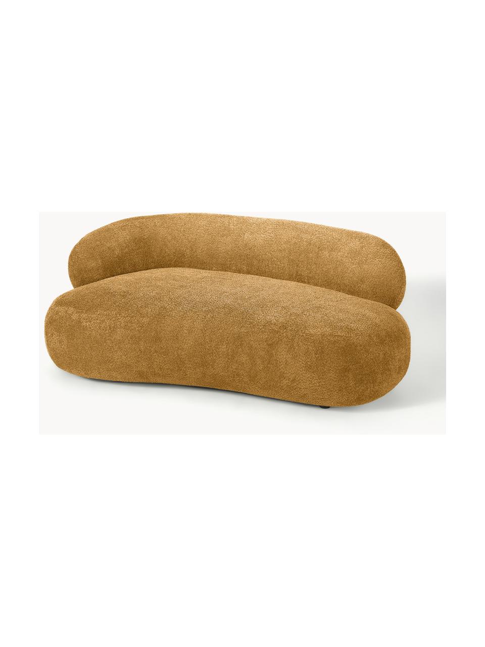 Sofa Alba (2-Sitzer) aus Teddy-Bouclé, Bezug: 100 % Polyester Der strap, Gestell: Massives Fichtenholz, Kie, Teddy-Bouclé Ocker, B 185 x T 114 cm, Rückenlehne links