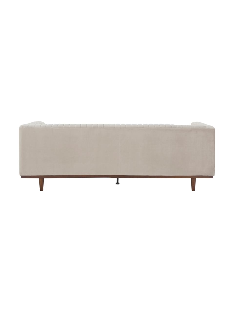 Sofá de terciopelo Dante (3 plazas), Tapizado: terciopelo de poliéster, Estructura: madera de caucho lacada, Terciopelo beige, An 210 x F 87 cm