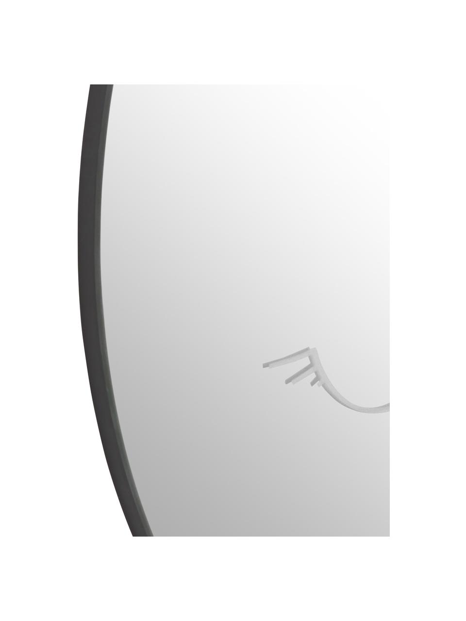 Specchio rotondo da parete con cornice nera Ludmila, Cornice: pannello di fibra a media, Superficie dello specchio: vetro a specchio temprato, Retro: pannello di fibra a media, Grigio, nero, Ø 50 cm