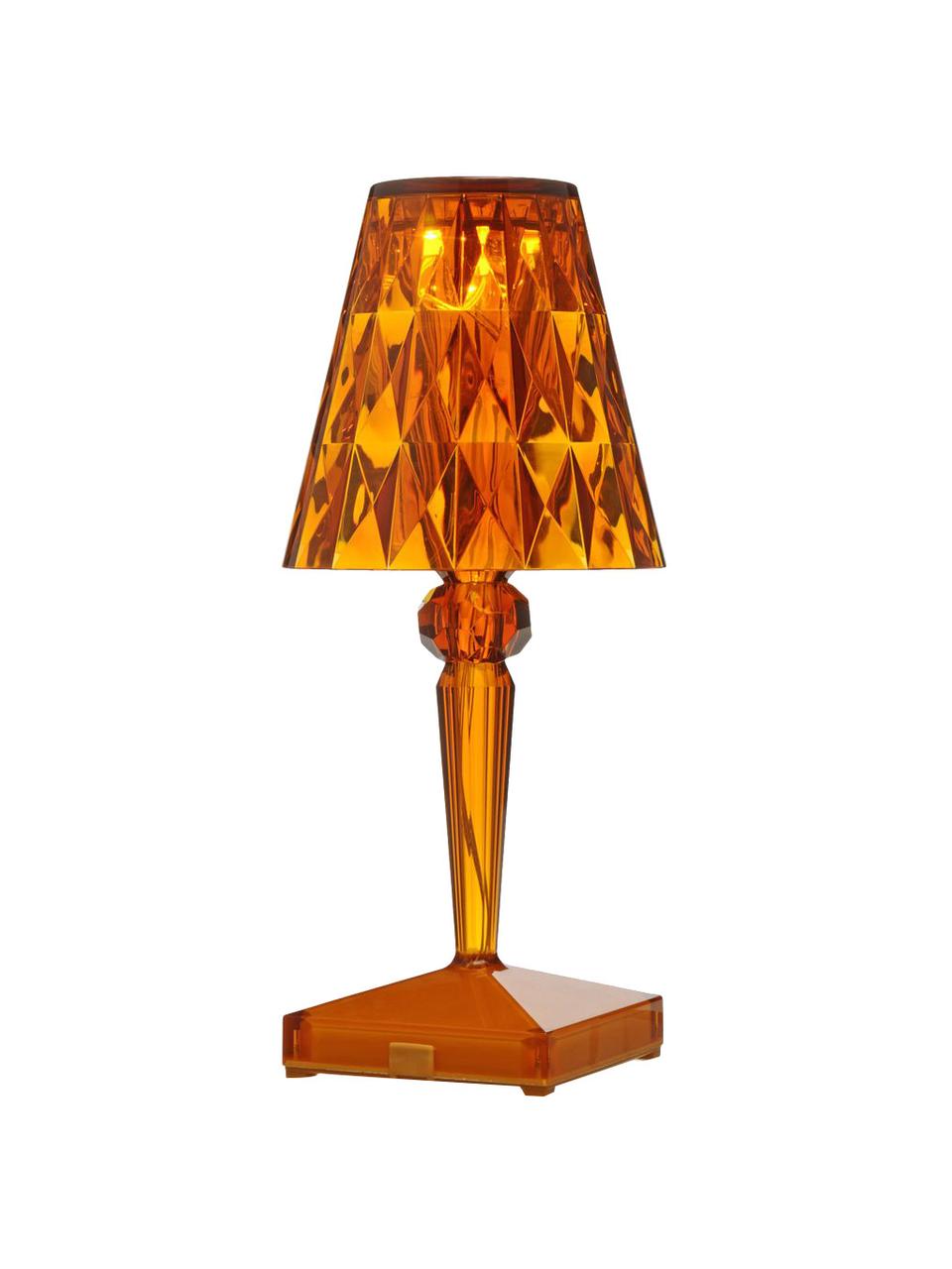 Mobilna lampa stołowa LED z funkcją przyciemniania Battery, Tworzywo sztuczne, Pomarańczowy, Ø 12 x W 26 cm