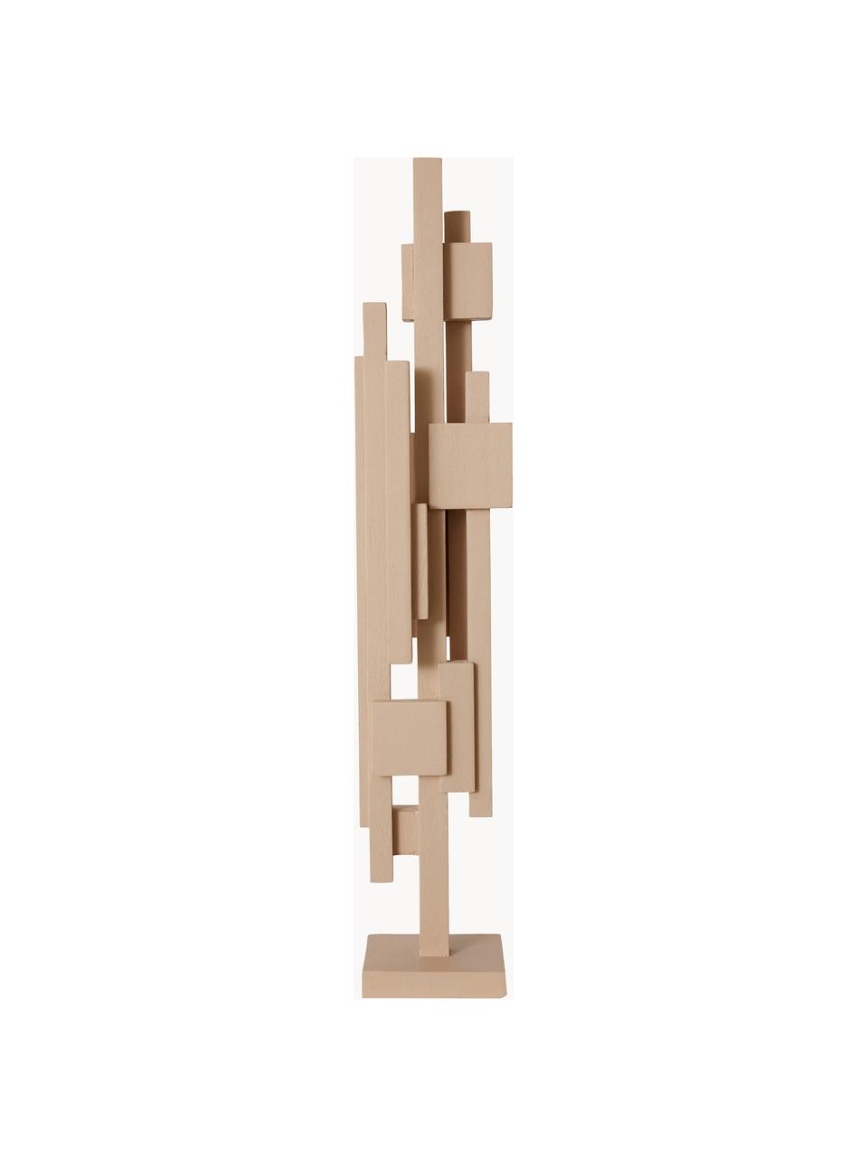 Objet décoratif artisanal en bois de teck Skyline, Bois de teck, Bois de teck, larg. 9 x prof. 42 cm
