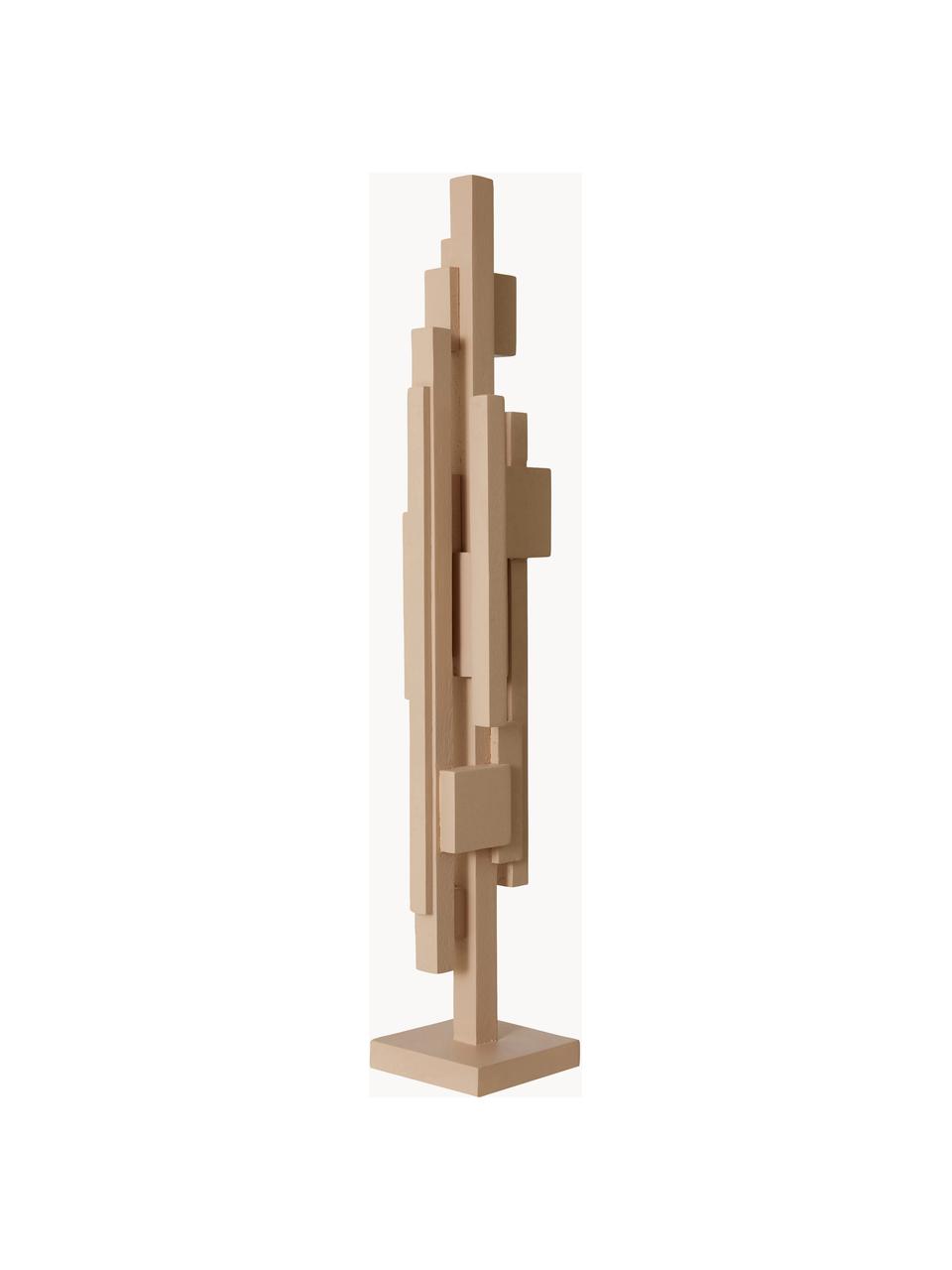Objet décoratif artisanal en bois de teck Skyline, Bois de teck, Bois de teck, larg. 9 x prof. 42 cm
