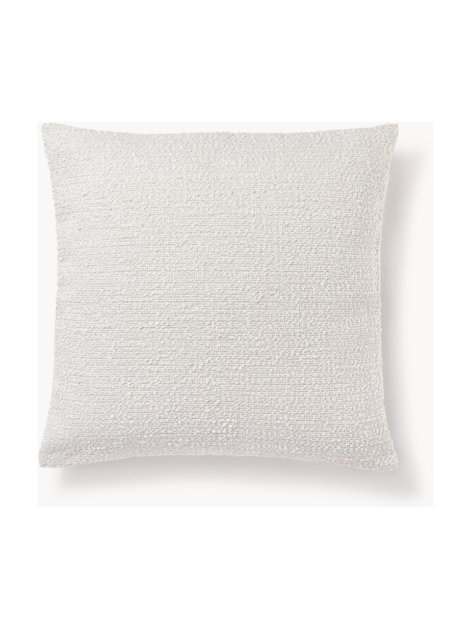 Bouclé-Kissenhülle Bellamie, Bouclé (95 % Polyester, 5 % Polyacryl), Bouclé Weiß, B 60 x L 60 cm