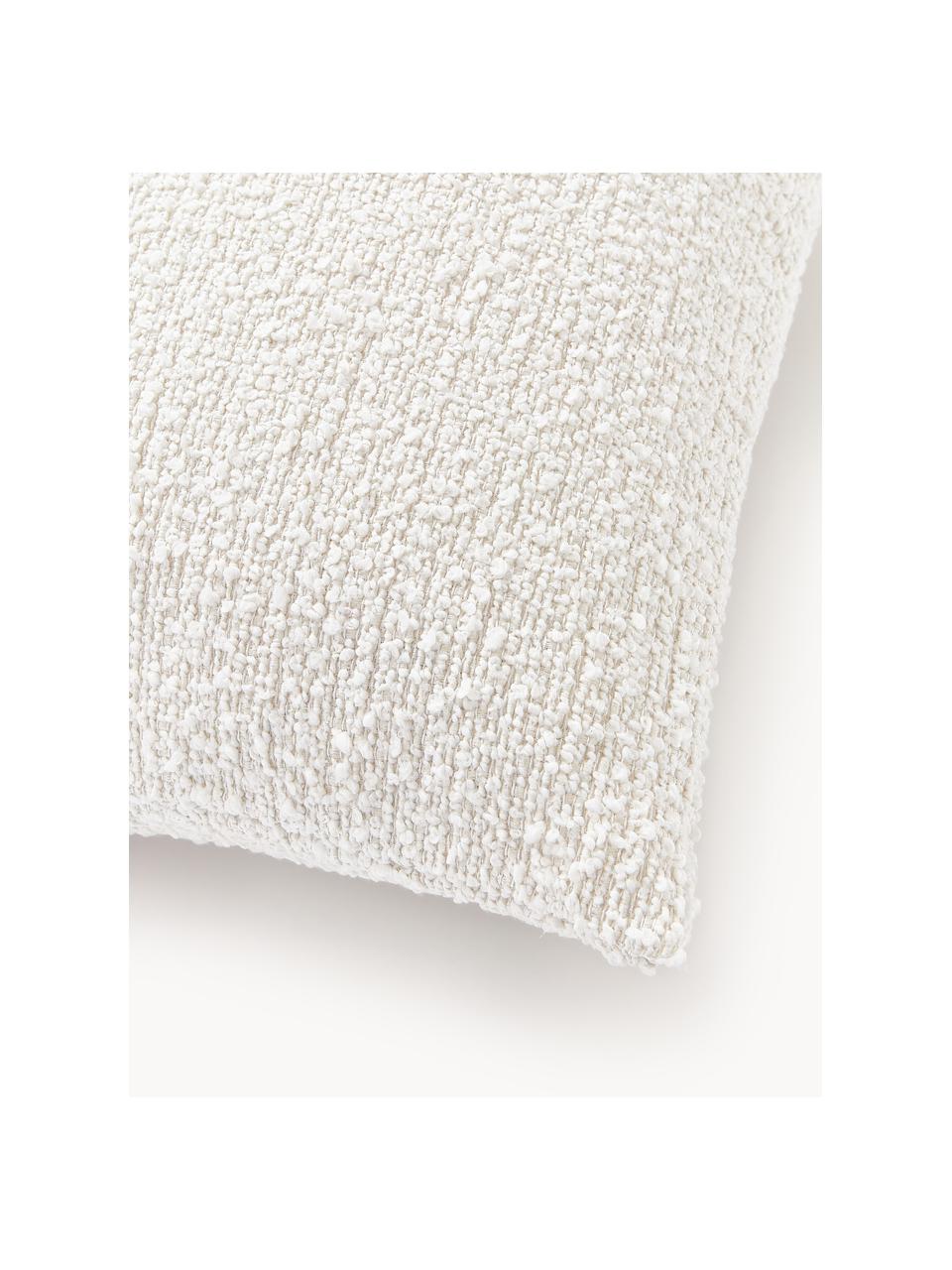 Bouclé-Kissenhülle Bellamie, Bouclé (95 % Polyester, 5 % Polyacryl), Bouclé Weiß, B 60 x L 60 cm