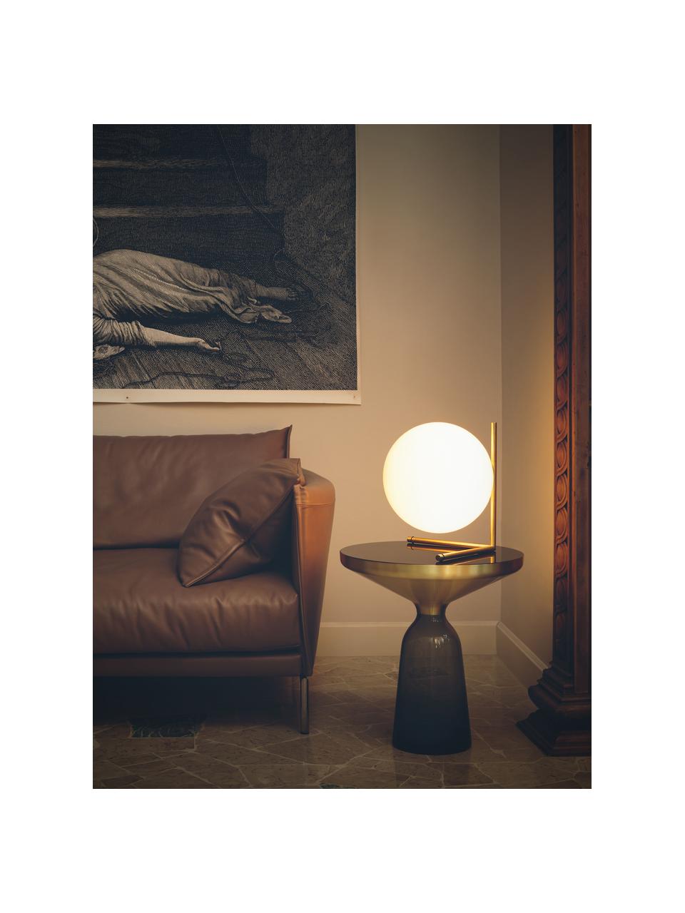 Lámpara de mesa soplada regulable IC Lights, Pantalla: vidrio, Estructura: acero recubierto, Dorado mate, blanco, An 30 x Al 35 cm