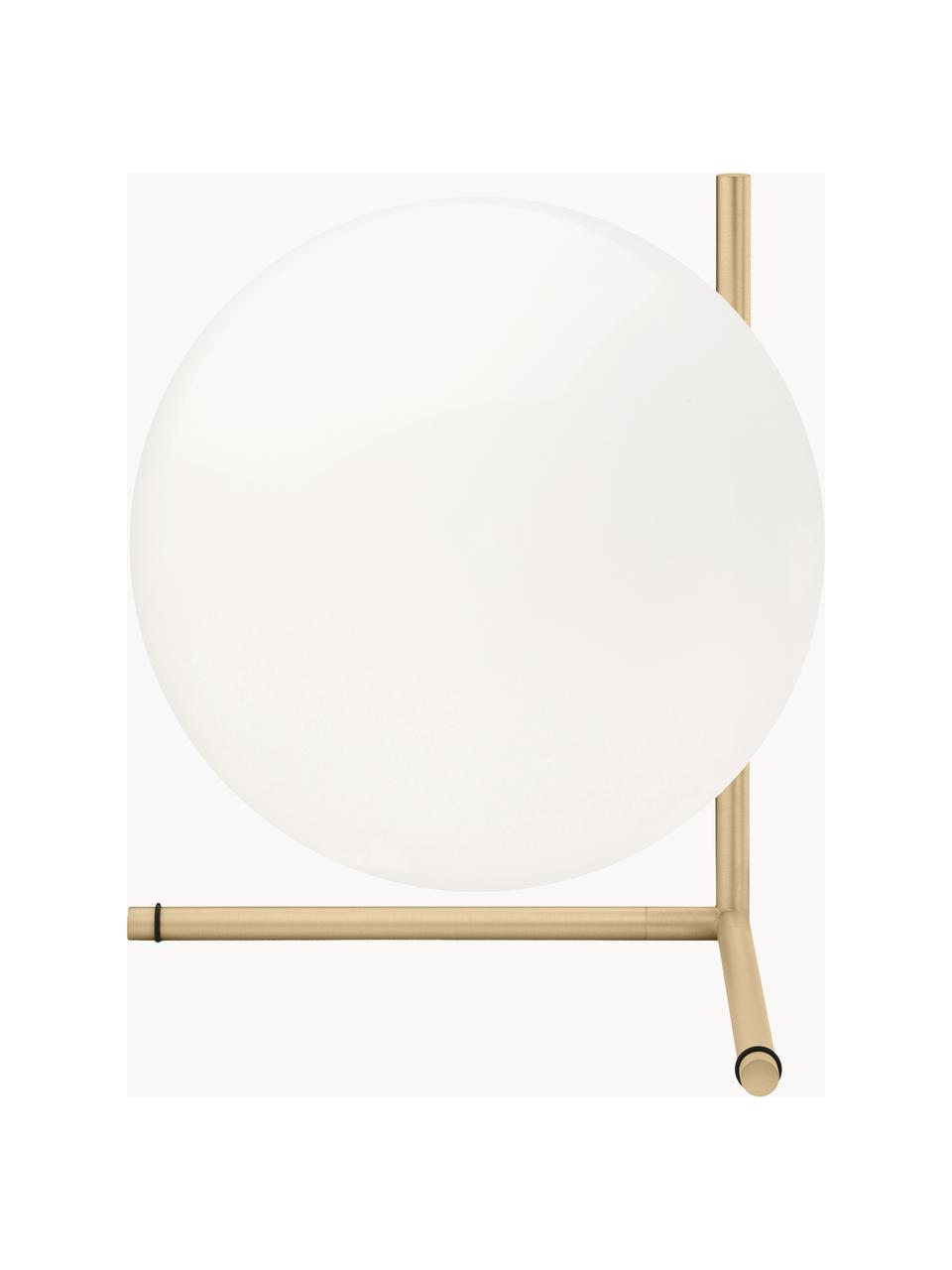 Lámpara de mesa soplada regulable IC Lights, Pantalla: vidrio, Estructura: acero recubierto, Dorado mate, blanco, An 30 x Al 35 cm