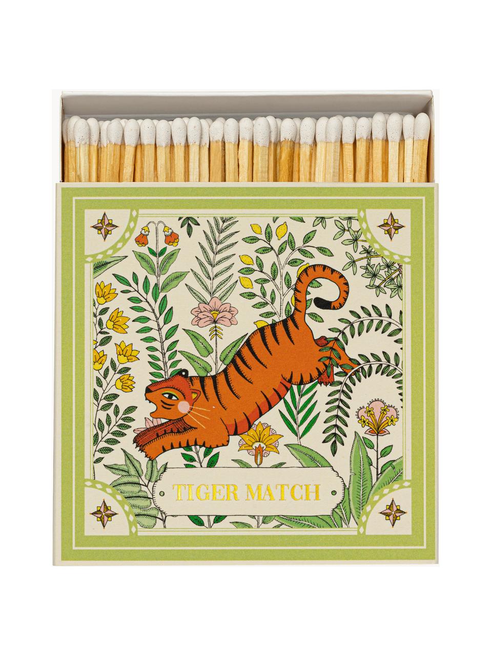 Design Streichholzschachtel Green Tiger, Box: Karton Dieses Produkt wir, Green Tiger, B 11 x H 11 cm