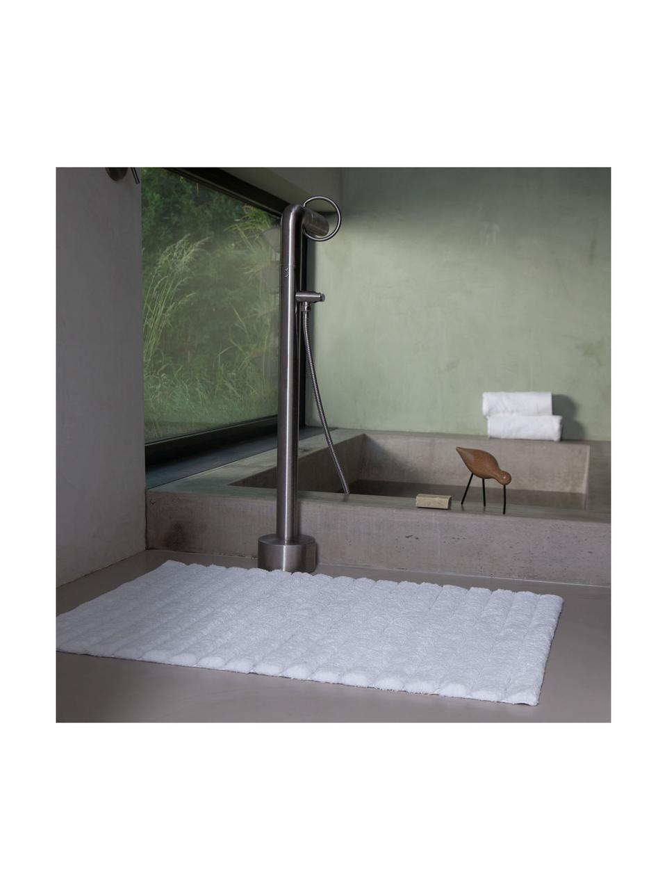 Tapis de bain moelleux blanc Board, 100 % coton,
Qualité supérieure, 1 900 g/m², Blanc, larg. 50 x long. 60 cm