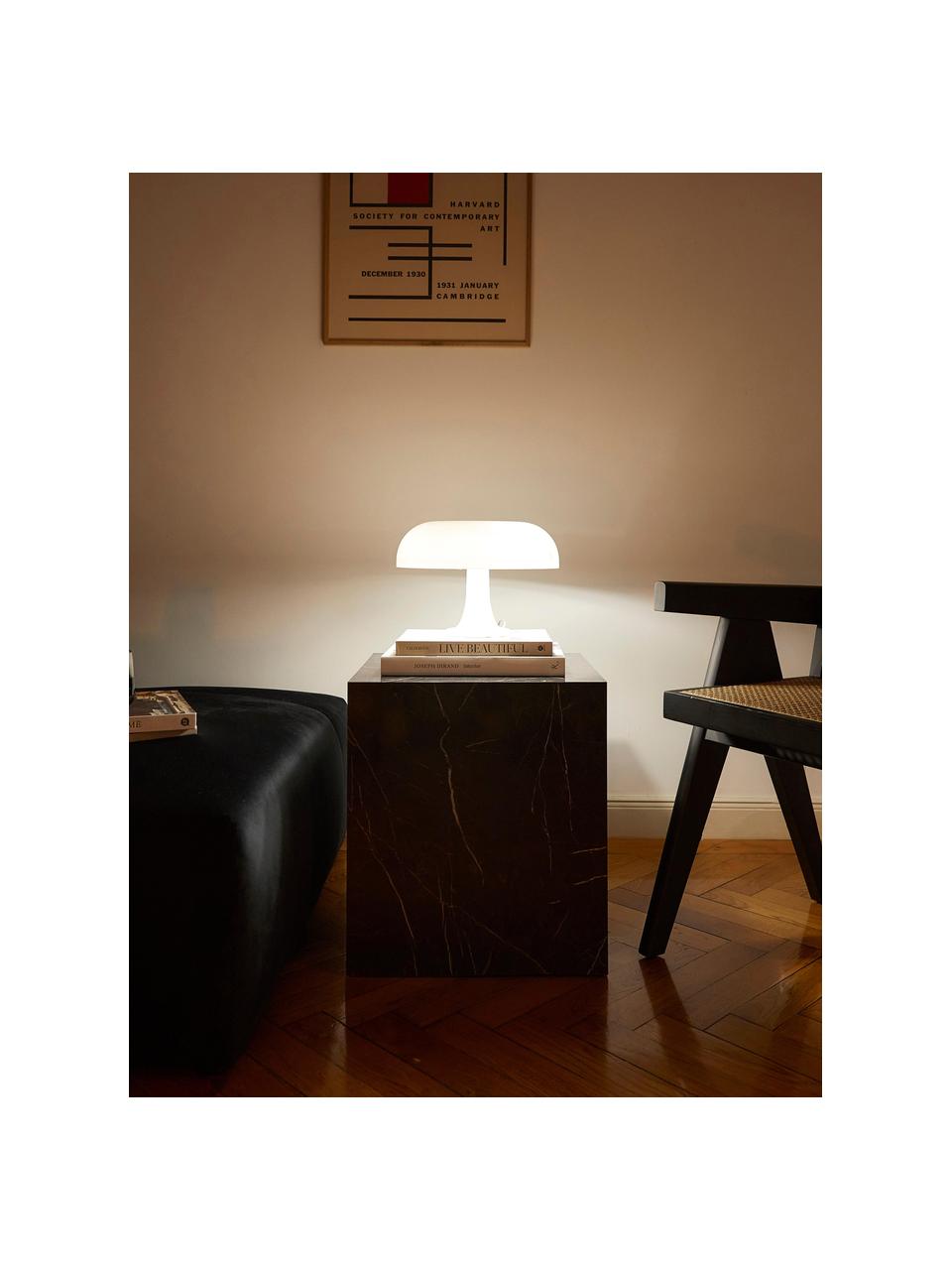 Malá stolní lampa Nessino, Polykarbonát, Bílá, Ø 32 cm, V 22 cm