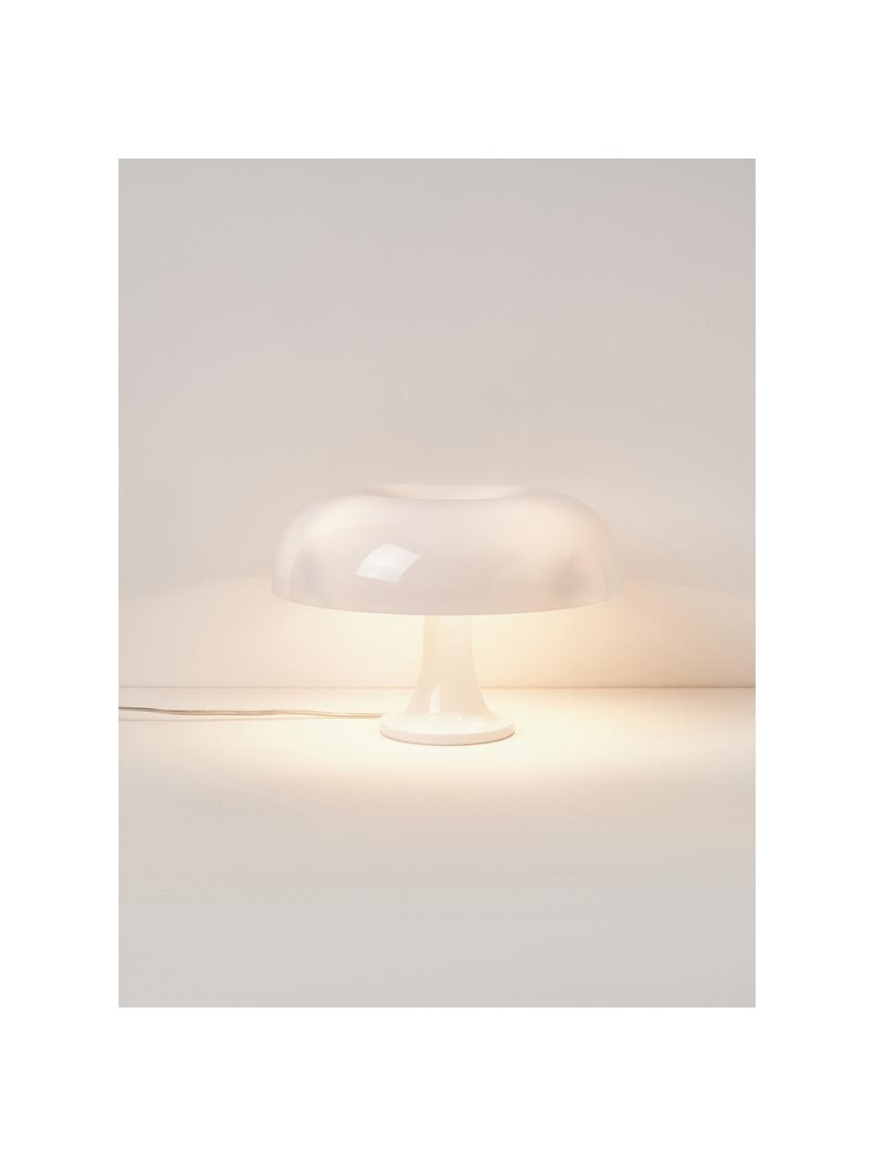 Malá stolní lampa Nessino, Polykarbonát, Bílá, Ø 32 cm, V 22 cm