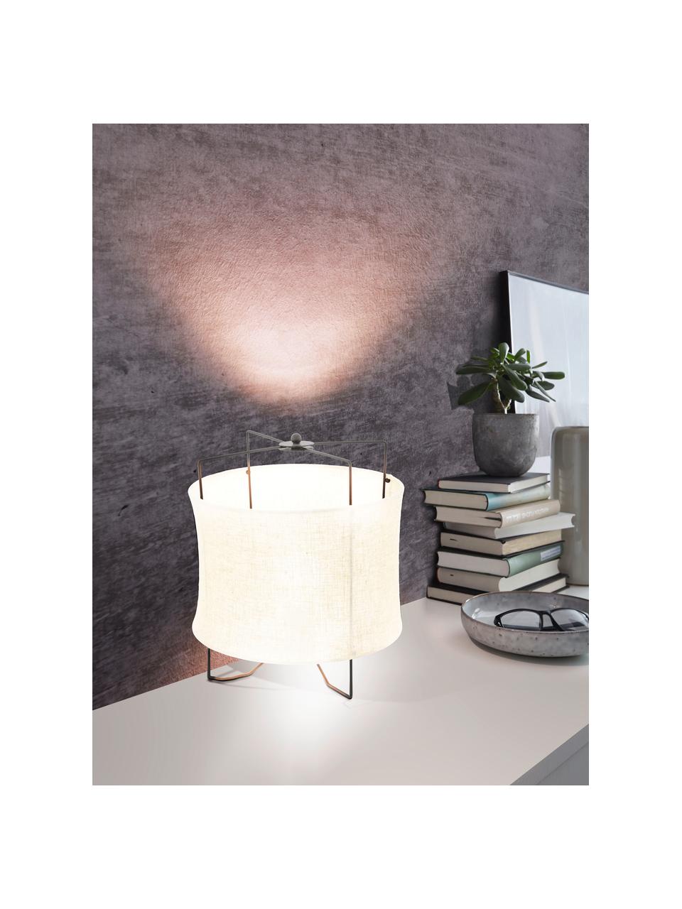 Lampe à poser en lin Bridekirk, Beige, Ø 30 x haut. 34 cm