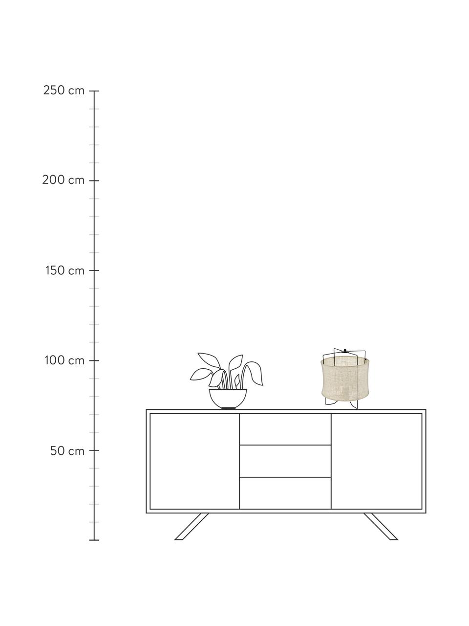 Lámpara de mesa de lino Bridekirk, Pantalla: lino, Estructura: metal pintado, Cable: plástico, Beige, Ø 30 x Al 34 cm