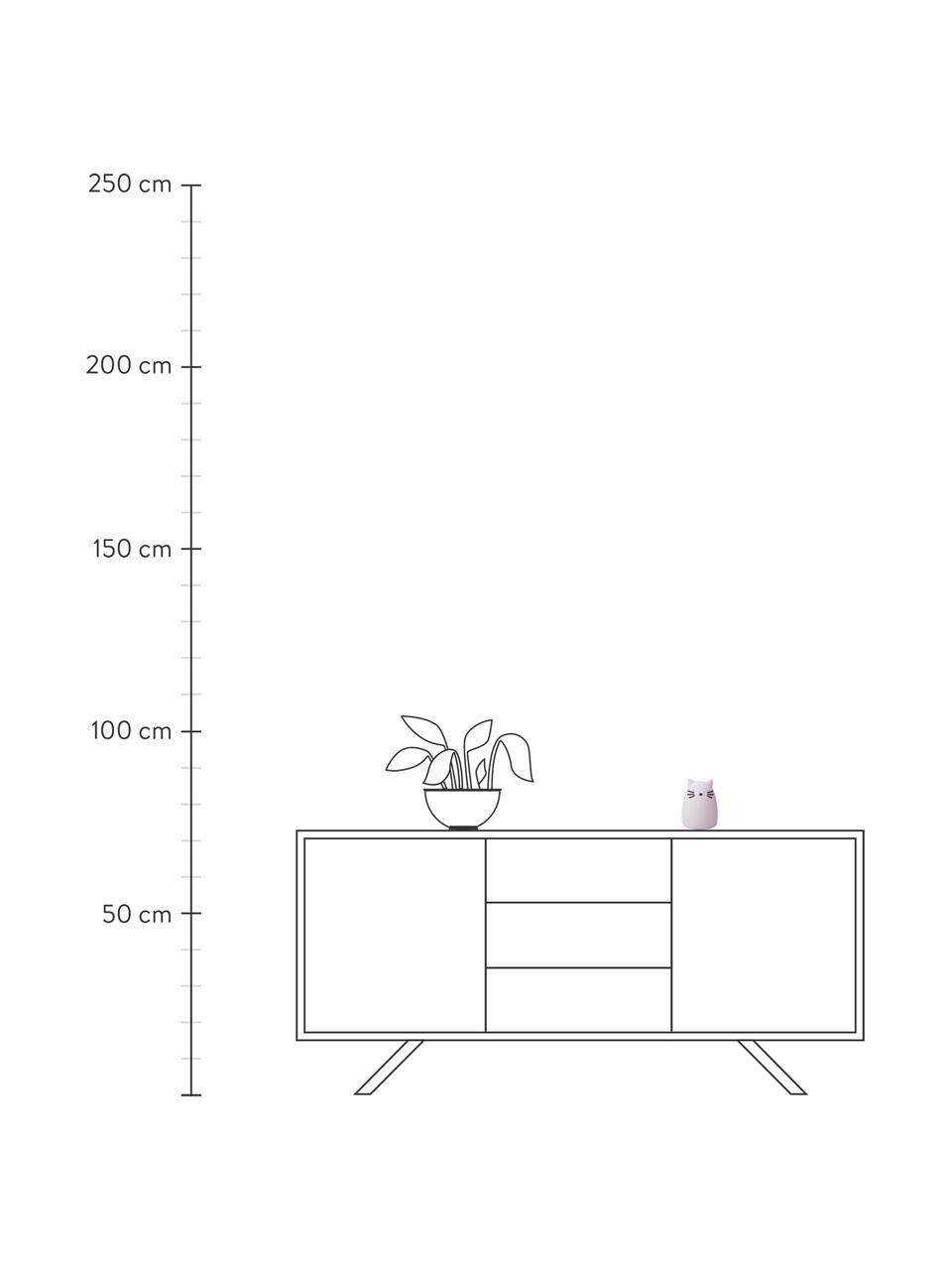 LED lichtobject Winston Cat, 100% siliconen, Lila, zwart, Ø 11 x H 14 cm