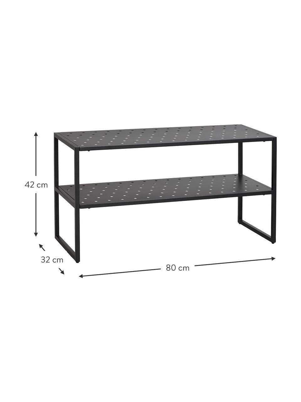Scarpiera in metallo Malone, Metallo verniciato a polvere, Nero, L 80 x A 42 cm