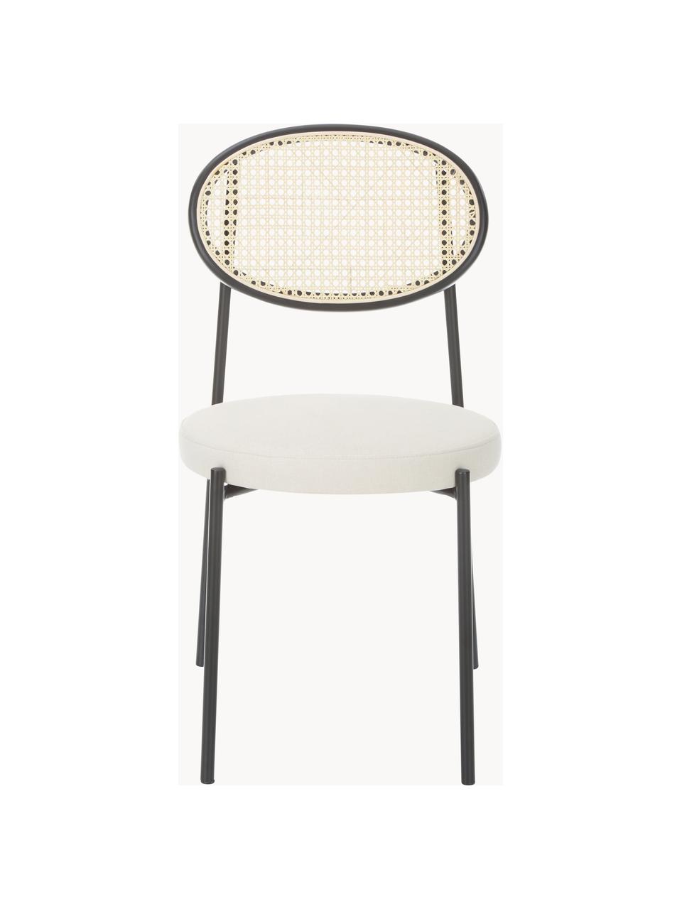 Sillas tapizadas con tejido vienés Remy, 2 uds., Asiento: poliuretano, madera contr, Estructura: metal, Tejido blanco, negro, An 54 x Al 84 cm