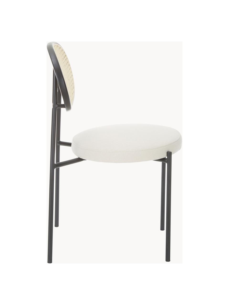 Sillas tapizadas con tejido vienés Remy, 2 uds., Asiento: poliuretano, madera contr, Estructura: metal, Tejido blanco, negro, An 54 x Al 84 cm