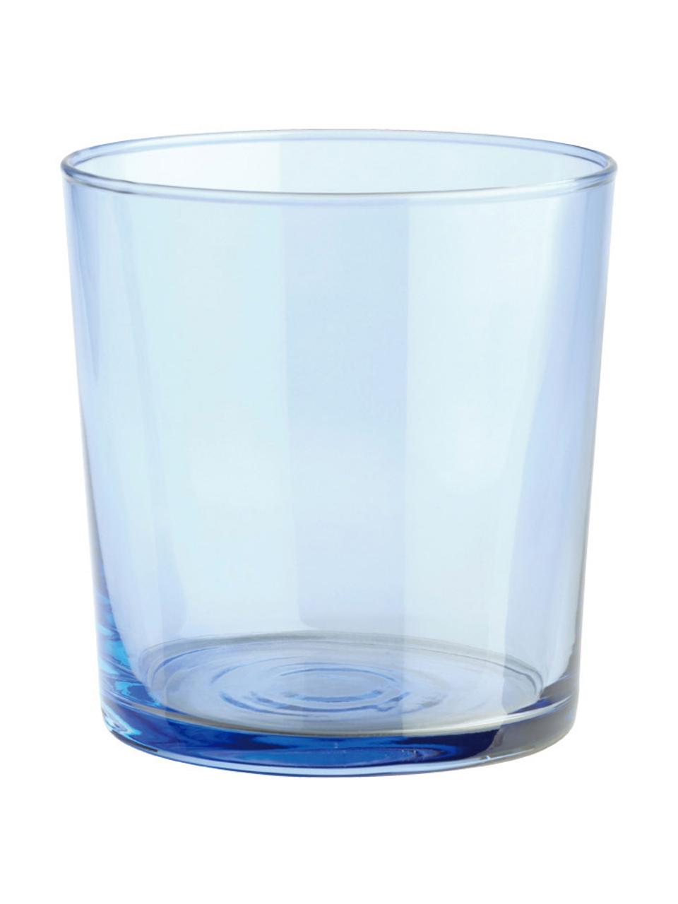 Wassergläser Lola, 6er-Set, Glas, Grüntöne, Blautöne, Rosa, Gelb, Ø 7 x H 9 cm, 345 ml
