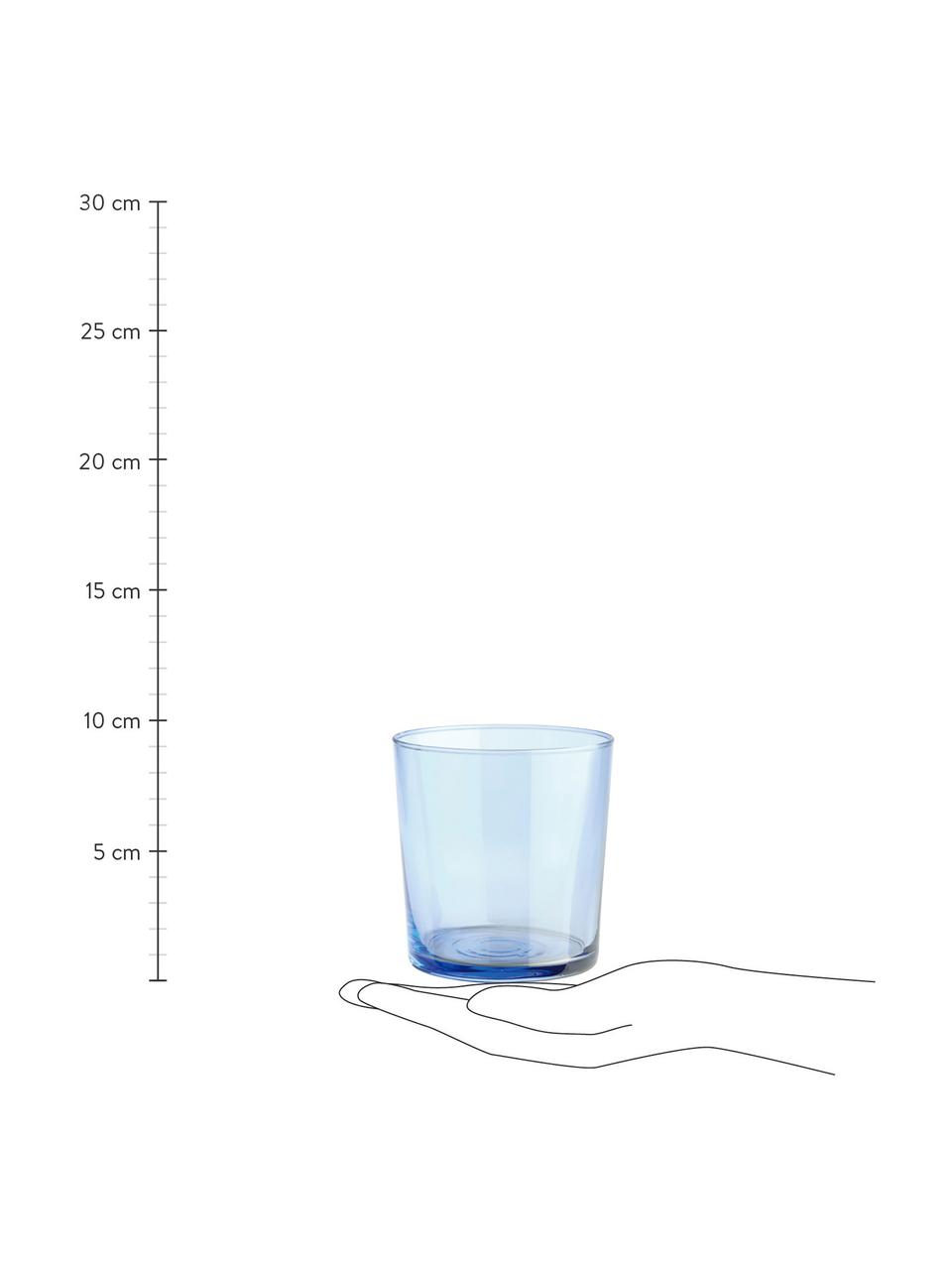 Wassergläser Lola in Bunt, 6er-Set, Glas, Mehrfarbig, Ø 7 x H 9 cm, 345 ml