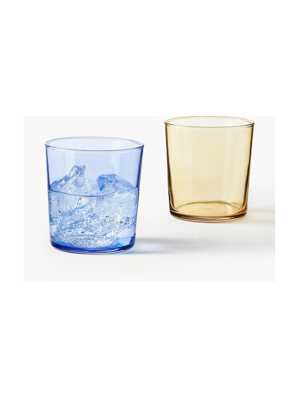 Wassergläser Lola, 6er-Set, Glas, Mehrfarbig, transparent, Ø 7 x H 9 cm, 345 ml