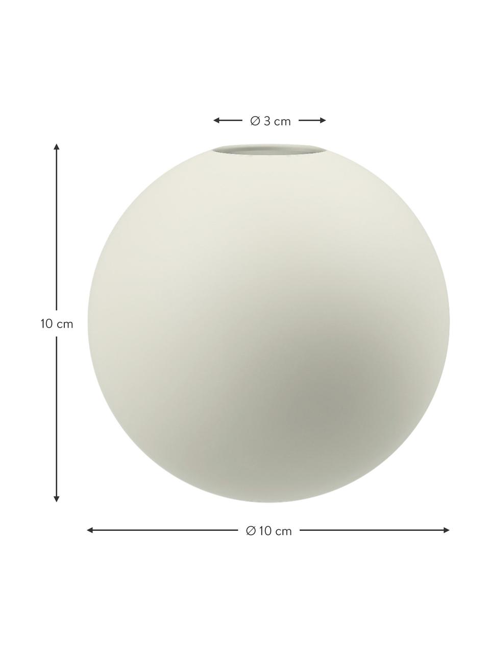 Handgefertigte Kugel-Vase Ball in Weiß, Keramik, Cremeweiß, Ø 10 x H 10 cm