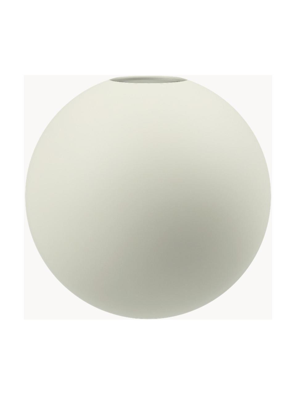 Handgemaakte bolvormige vaas Ball, Ø 10 cm, Keramiek, Gebroken wit, Ø 10 x H 10 cm