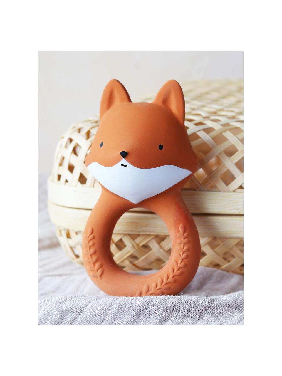 Jouet de dentition en caoutchouc naturel Fox, Caoutchouc naturel, Orange, larg. 7 x haut. 12 cm