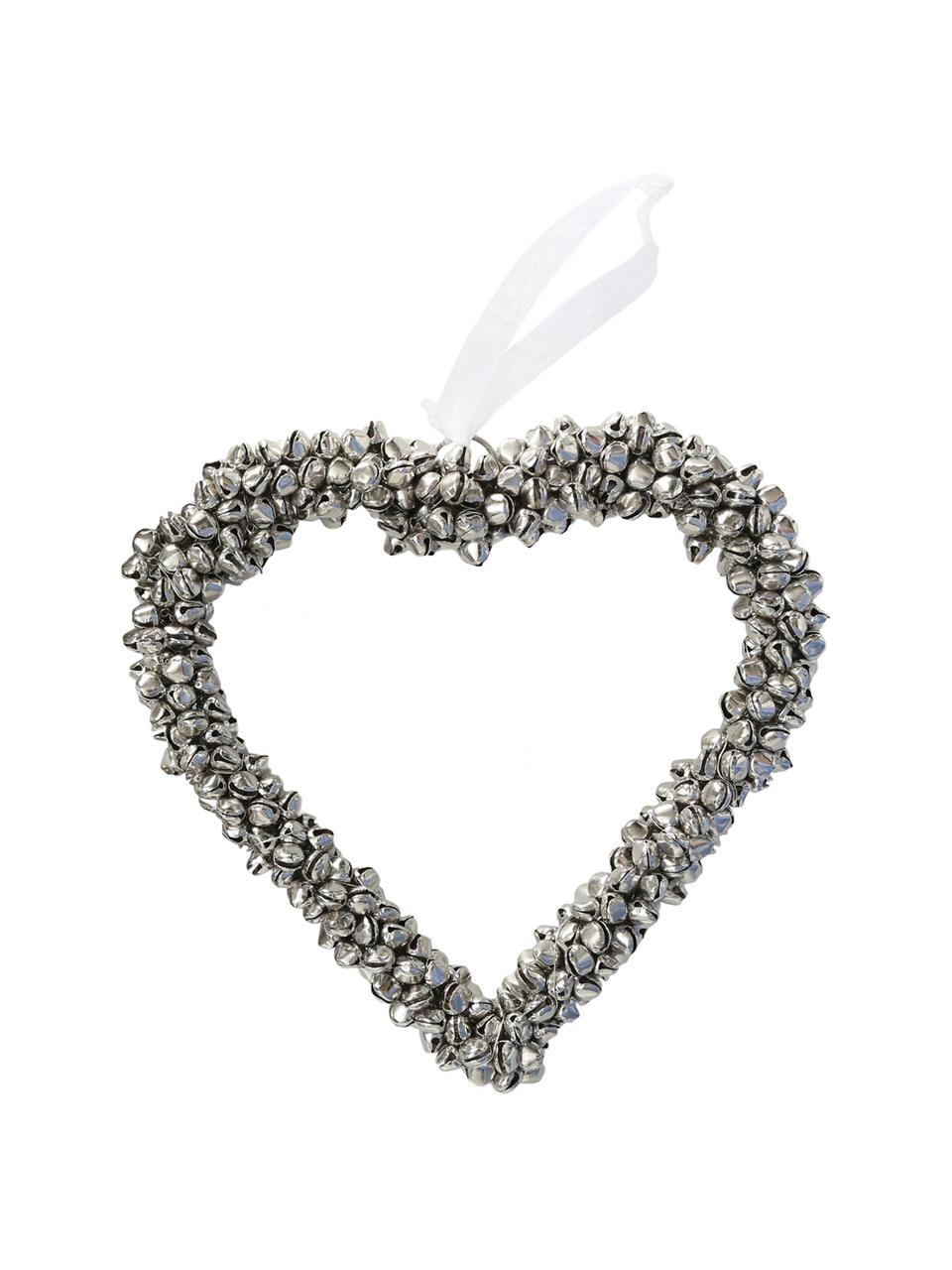 Sada dekorací ve tvaru srdce Halina, 3 díly, Stříbrná, bílá, Sada s různými velikostmi
