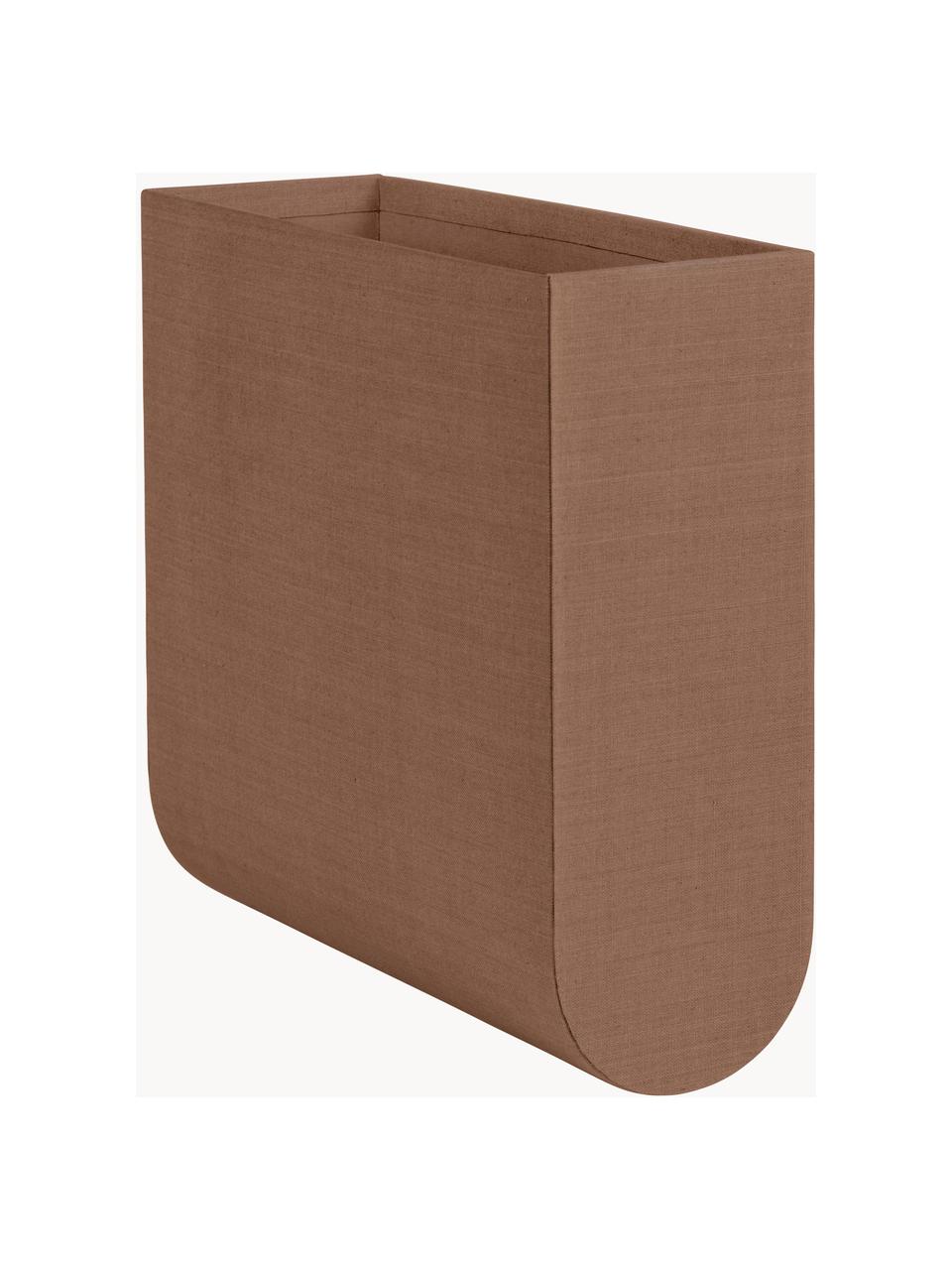 Handgefertigte Aufbewahrungsbox Curved, B 12 cm, Bezug: 100 % Baumwolle, Korpus: Pappe, Braun, B 12 x H 33 cm