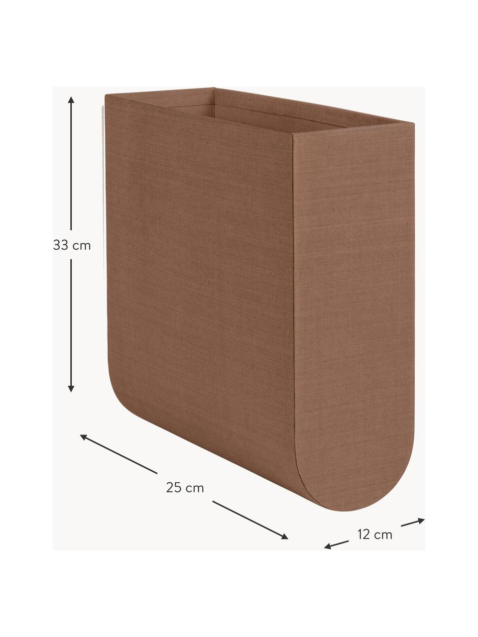 Handgemaakte opbergdoos Curved, B 12 cm, Bekleding: 100% katoen, Frame: karton, Bruin, B 12 x H 33 cm