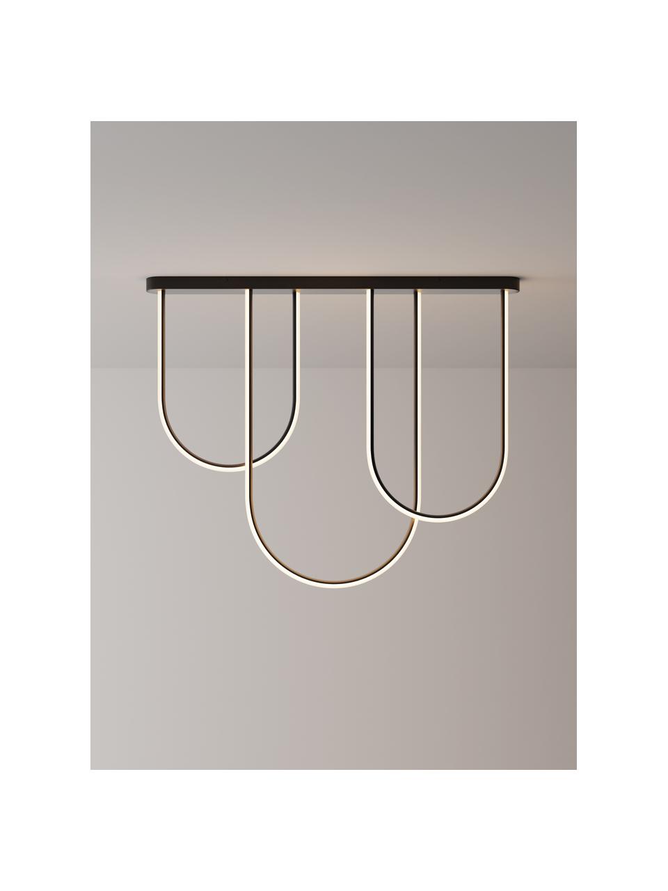 Lampa wisząca LED Ivar, Aluminium powlekane, Czarny, matowy, S 110 x W 90 cm