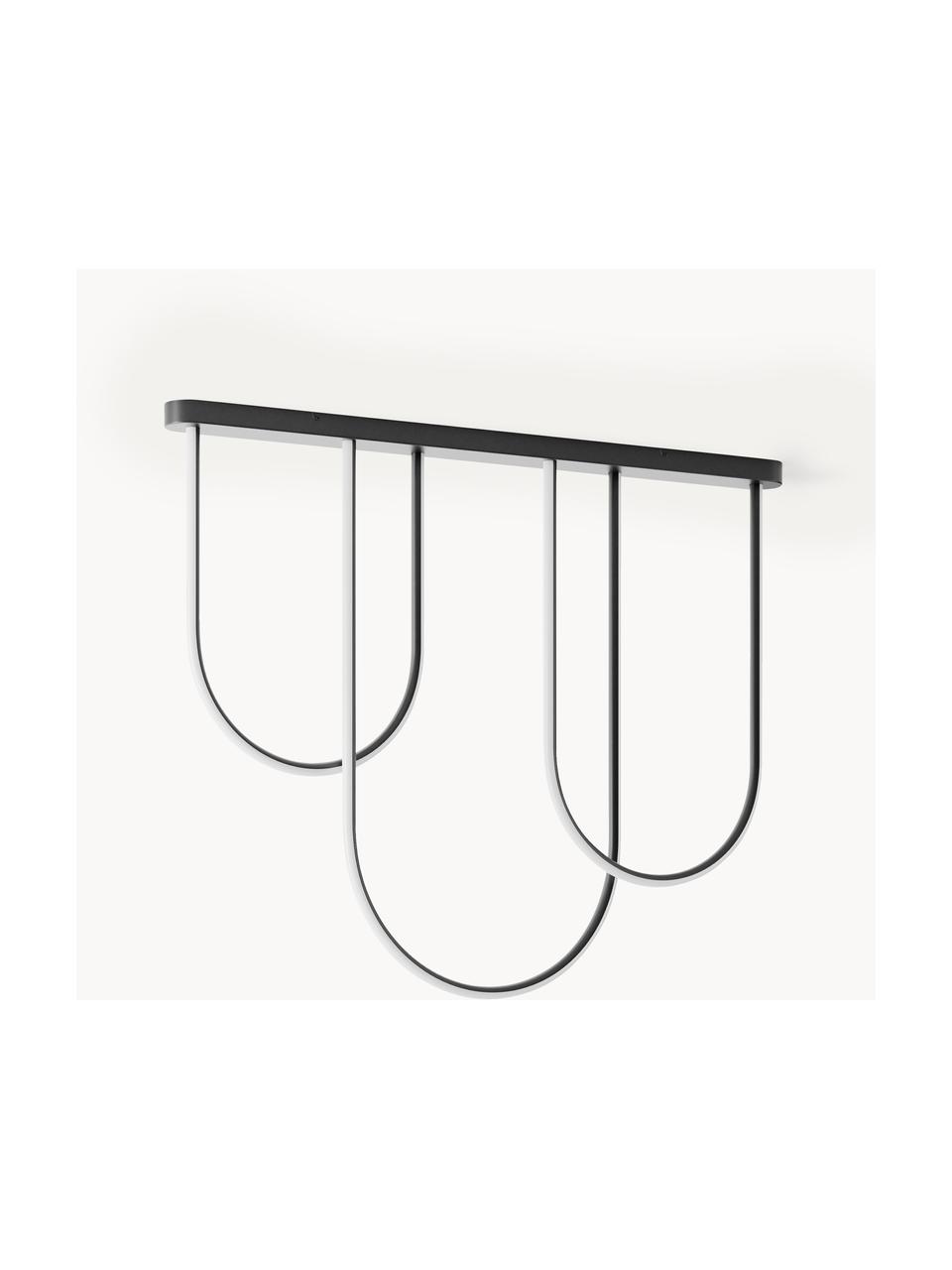 Grande suspension LED Ivar, Métal, enduit, Noir, mat, larg. 110 x haut. 90 cm