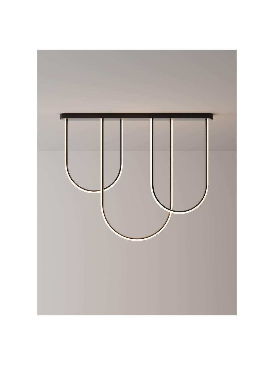 Große LED-Pendelleuchte Ivar, Metall, beschichtet, Schwarz, matt, B 110 x H 90 cm