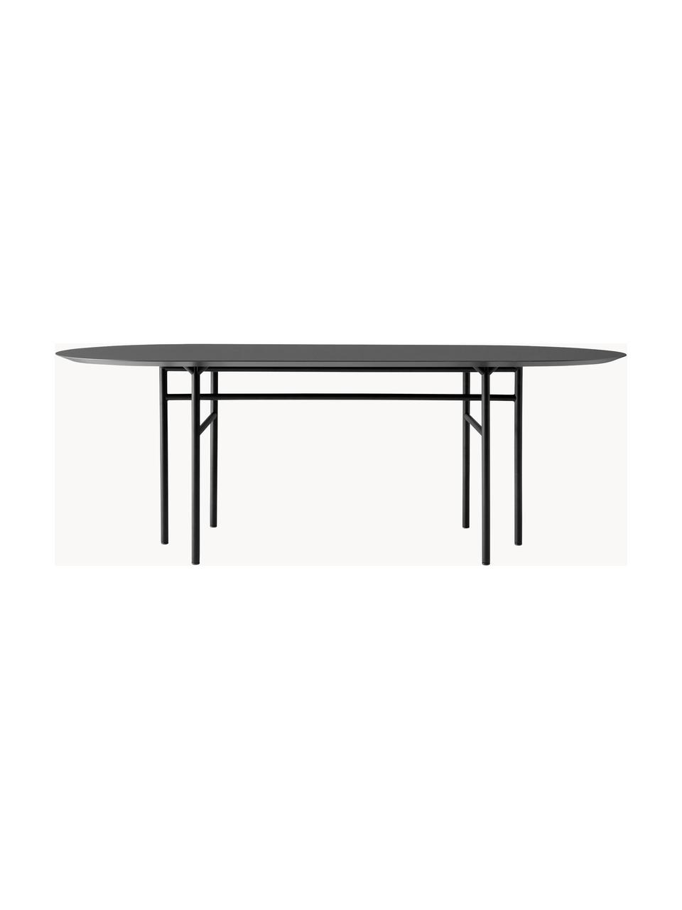 Oválný jídelní stůl Snaregade, 210 x 95 cm, Antracitová, černá matná, Š 210 cm, H 95 cm
