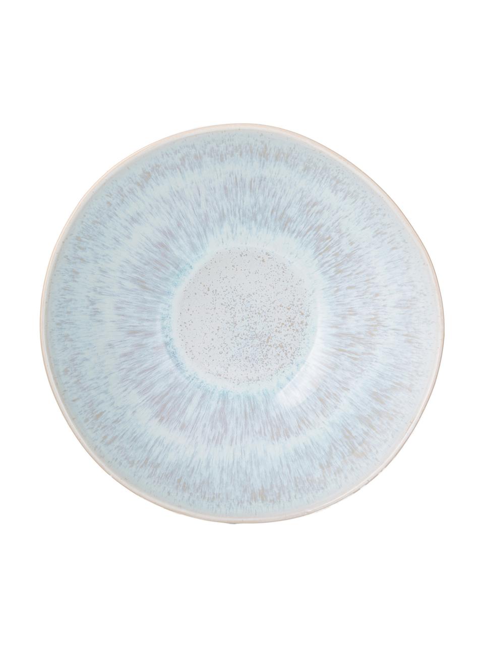 Ručně malovaná salátová mísa s reaktivní glazurou Areia, Ø 26 cm, Světle modrá, tlumeně bílá, světle béžová