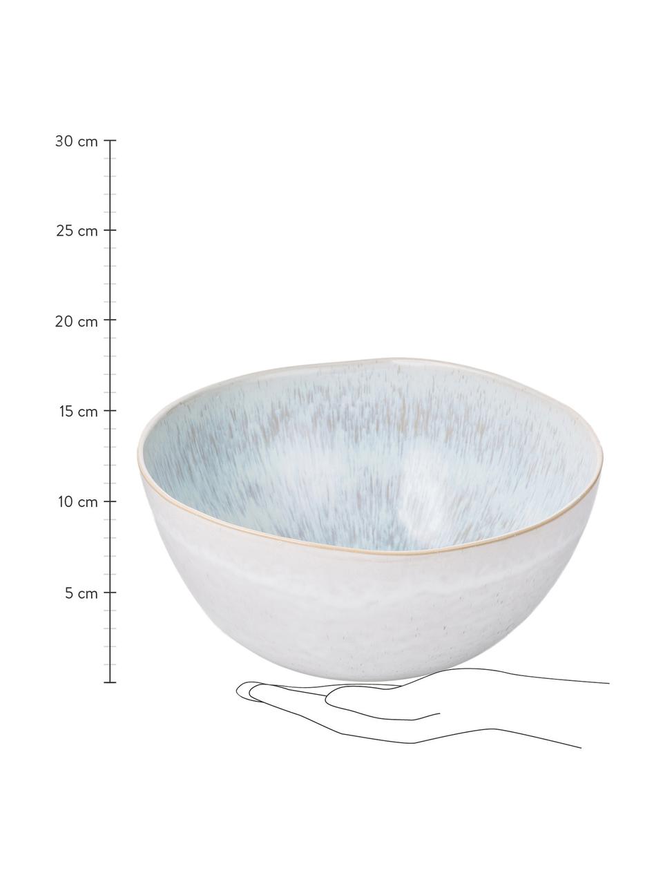 Ensaladera artesanal esmaltada Areia, Gres, Azul claro, blanco crudo, beige claro, Ø 26 x Al 12 cm