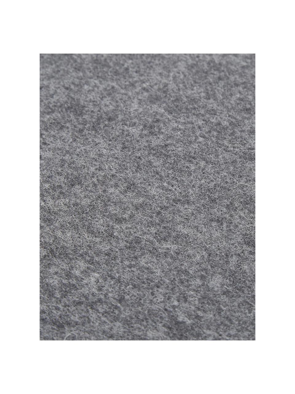 Manta de lana ligera con flecos Patriciu, 100% lana, Gris oscuro, Cama 90 cm (150 x 220 cm)