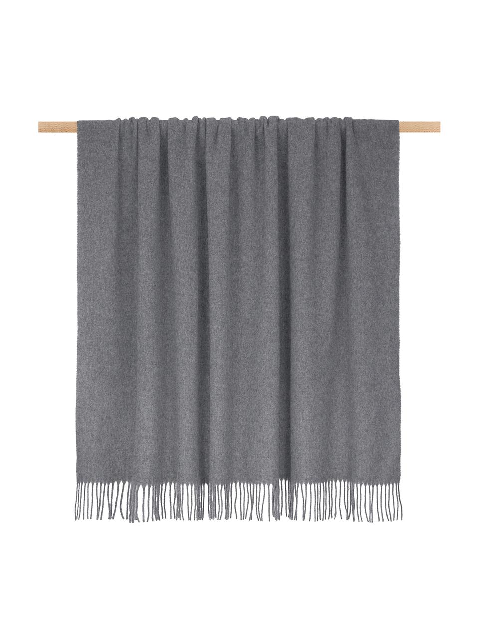 Plaid léger en laine vierge gris foncé Patriciu, Gris foncé