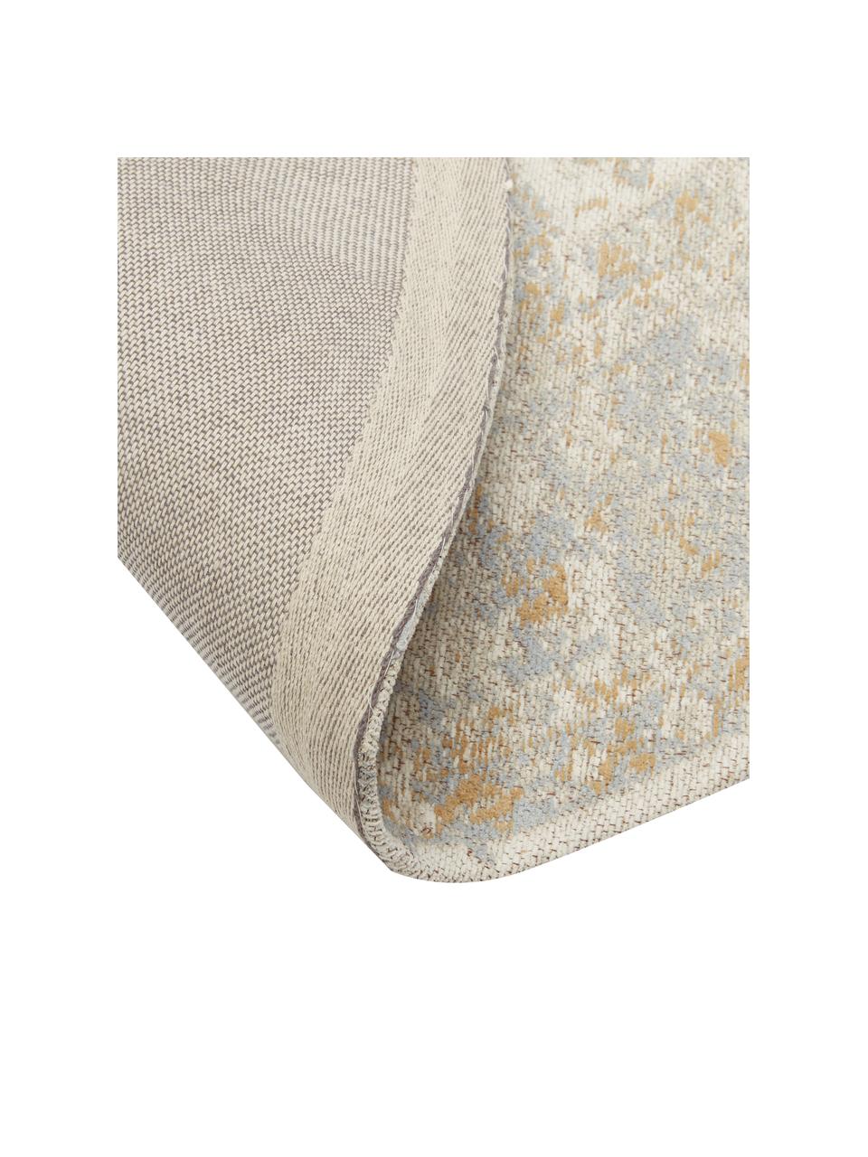 Tapis rond chenille tissé main Loire, Tons beiges, Ø 150 cm (taille M)