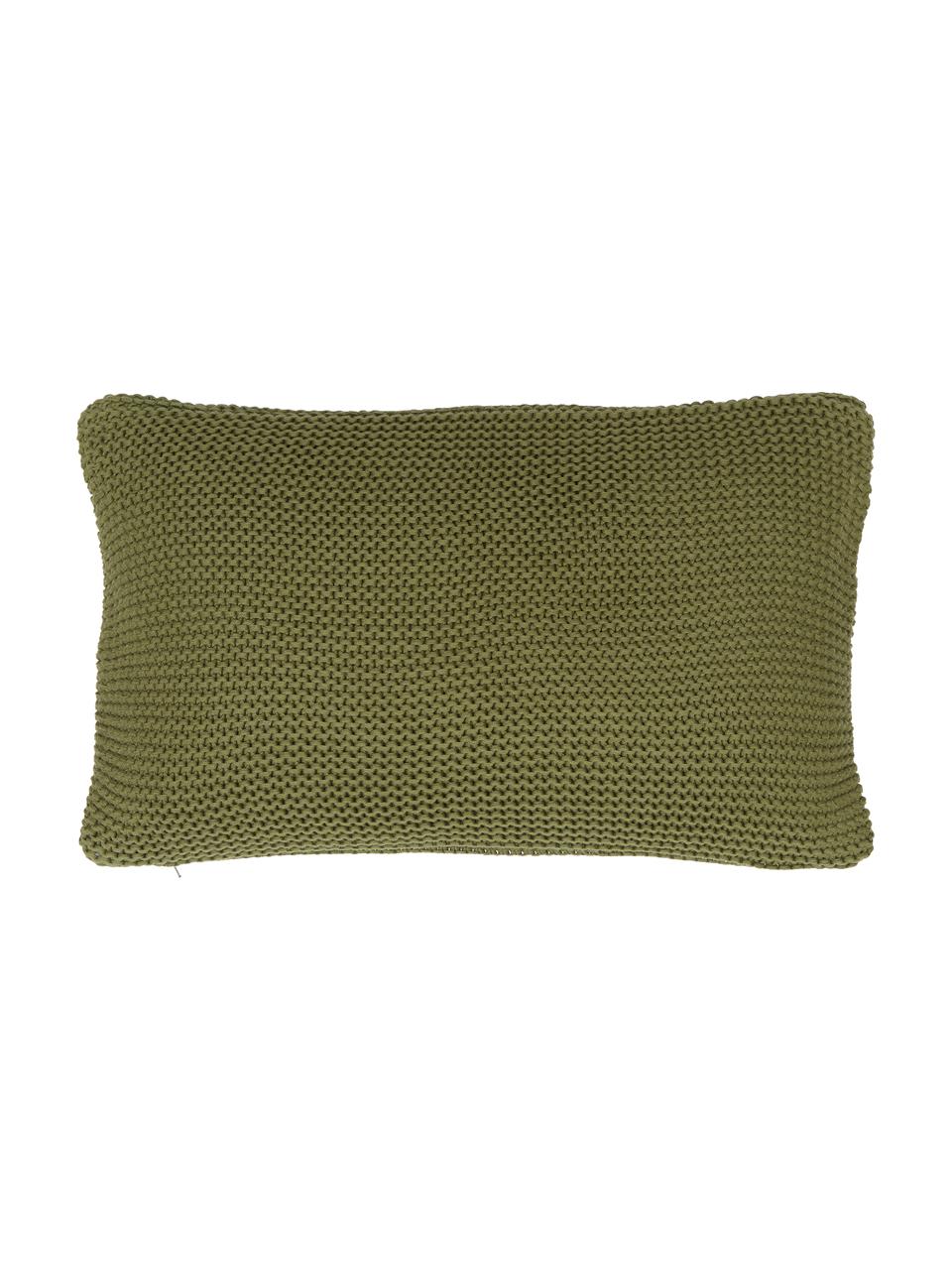 Federa arredo a maglia in cotone organico verde Adalyn, 100% cotone organico certificato GOTS, Verde, Larg. 30 x Lung. 50 cm