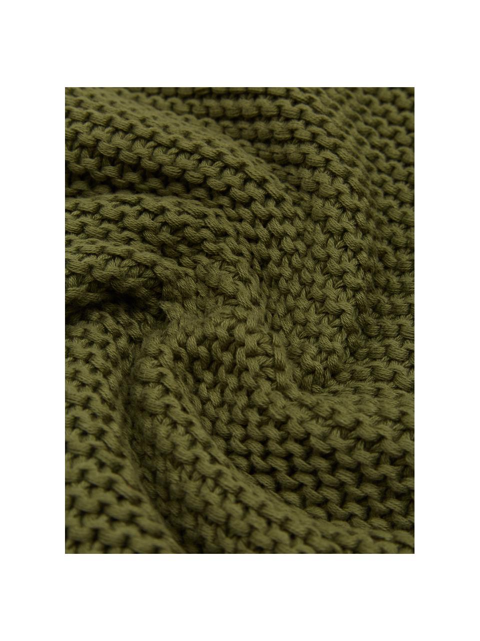Housse de coussin en tricot Adalyn, 100 % coton bio, certifié GOTS, Vert, larg. 30 x long. 50 cm